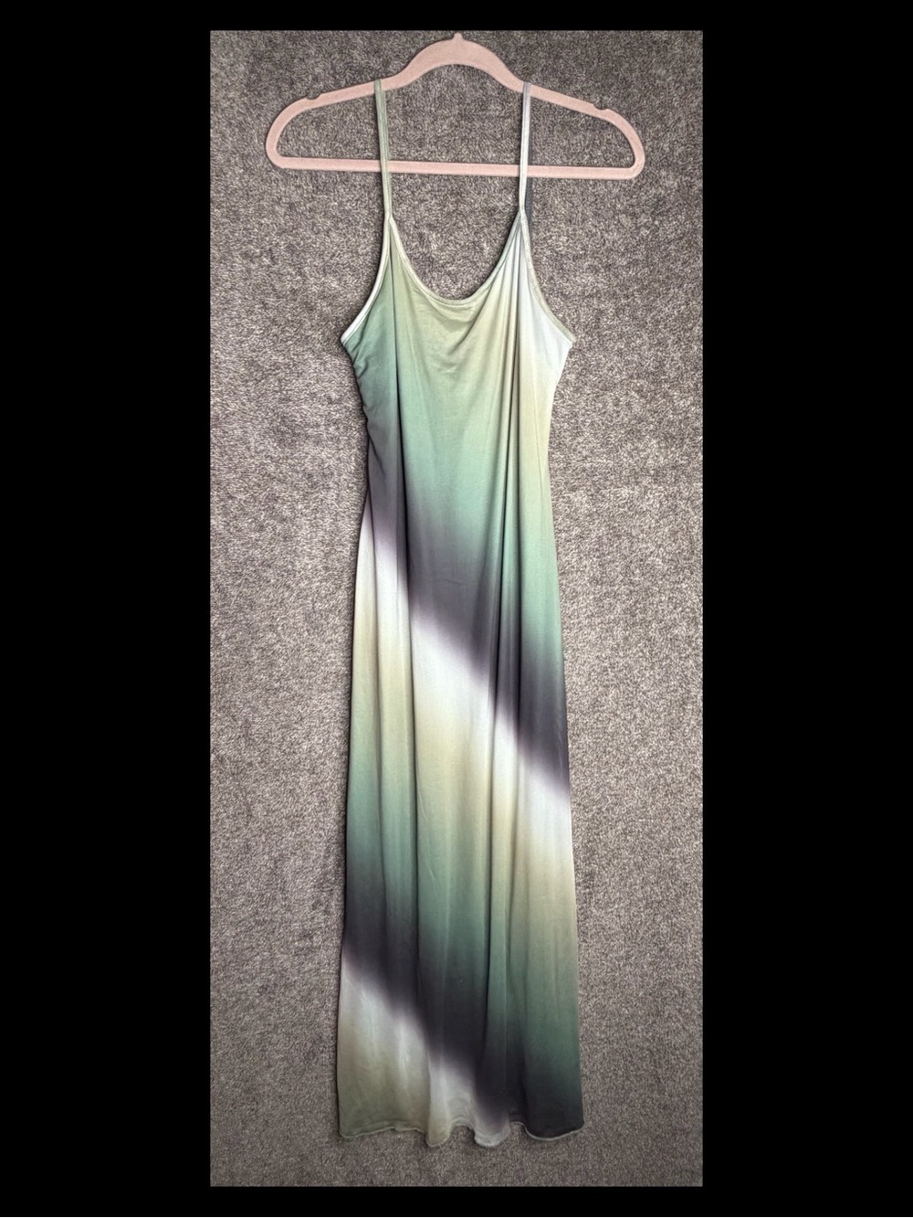 See You Monday Green and Gray Ombre Slip Maxi Dress